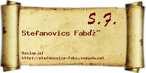 Stefanovics Fabó névjegykártya